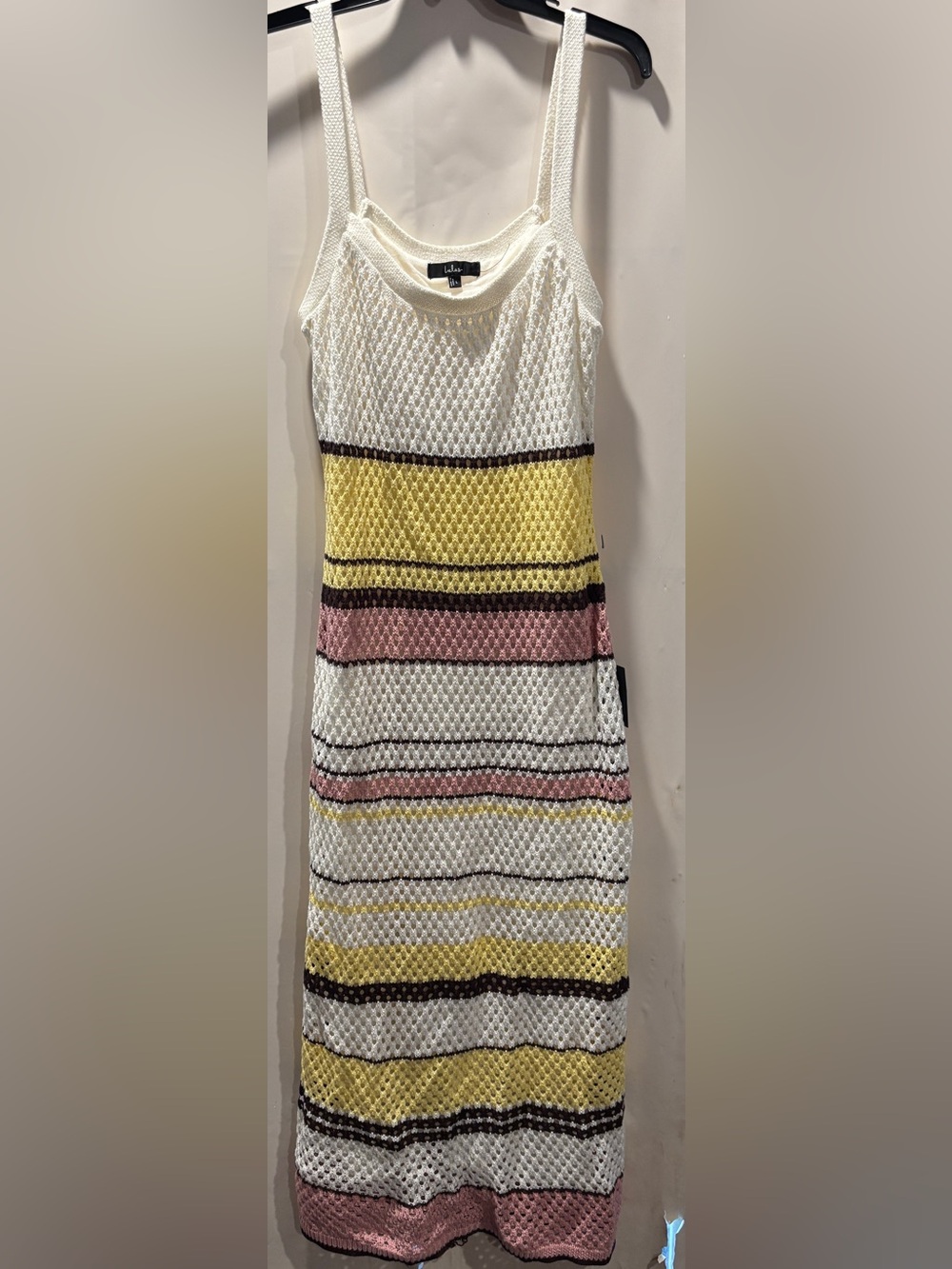 Lulus Crochet Maxi Dress Size Large New With Tags Fully Lined